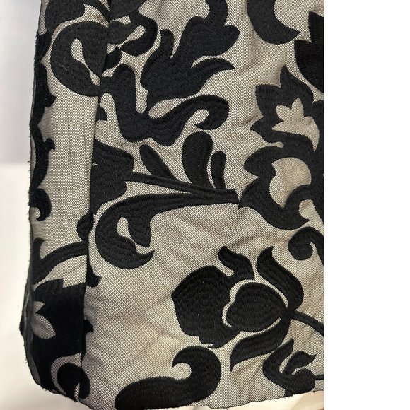 Mango Embroidered mesh structured coat trench floral black grey embroidery - Picture 5 of 7